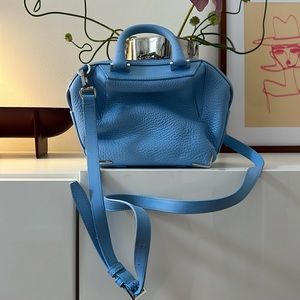 Alexanander Wang blue bag with silver hardware